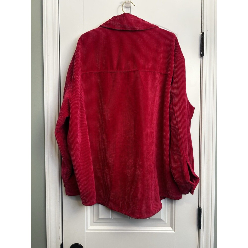 Wild Fable Hot Pink Corduroy Shacket Womens XL Oversized Snap Shirt Jacket - Picture 10 of 15